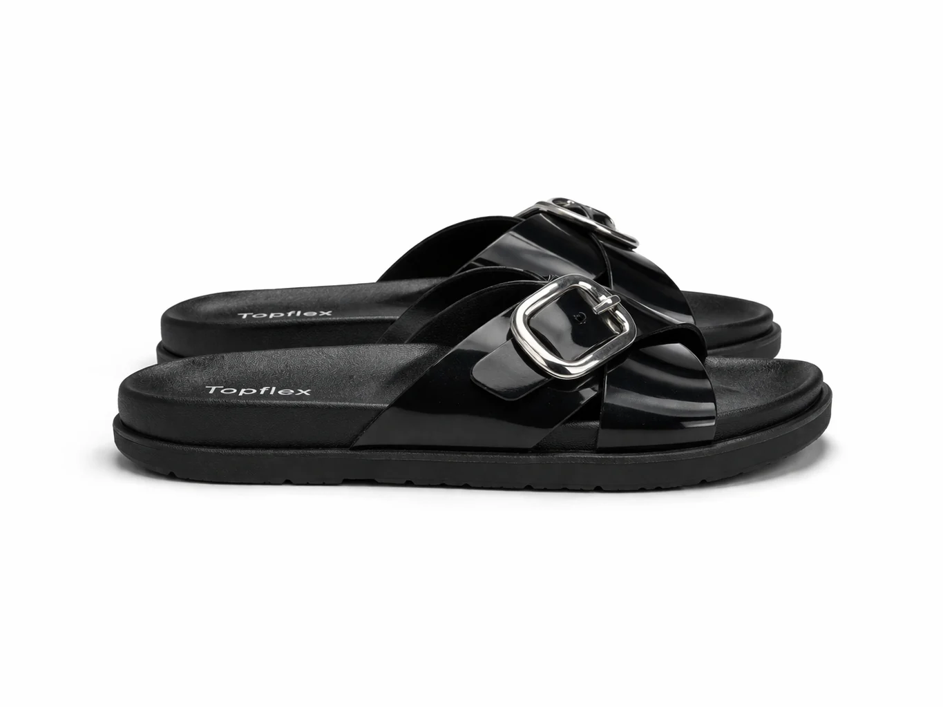Topflex Gloss Buckle Slides - Image 10